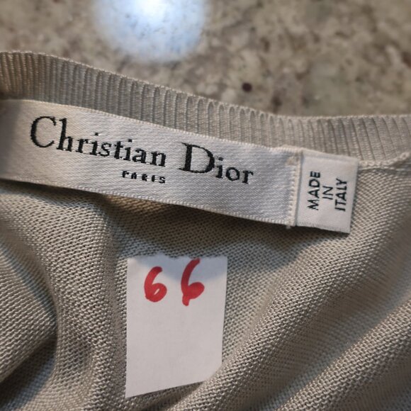Womens Christian Dior Silver-Gray 100% Silk Sleeveless Knit Scoop Neck Top 4 - Picture 4 of 12